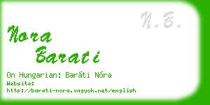 nora barati business card